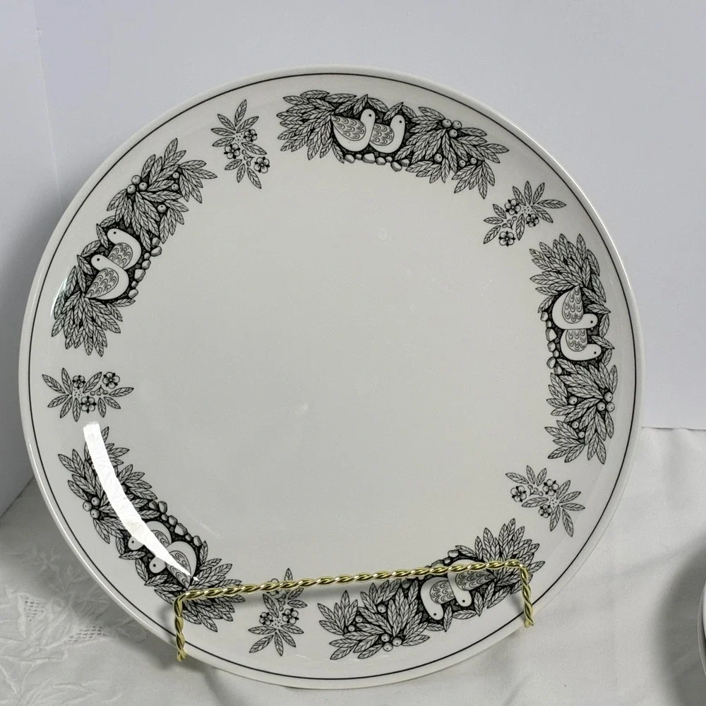 3 Franciscan Dinner Plates Bird N' Hand Whitestone Ware 10